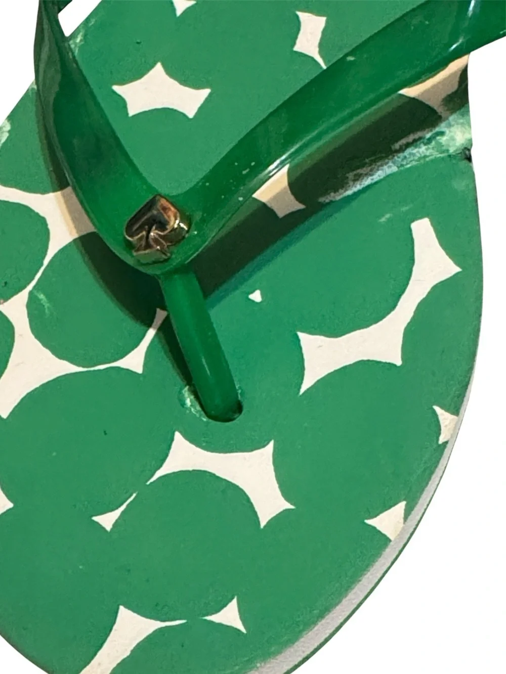 Kate Spade New Bright Green Flat Flip Flop Sandal 8 - Picture 2 of 9